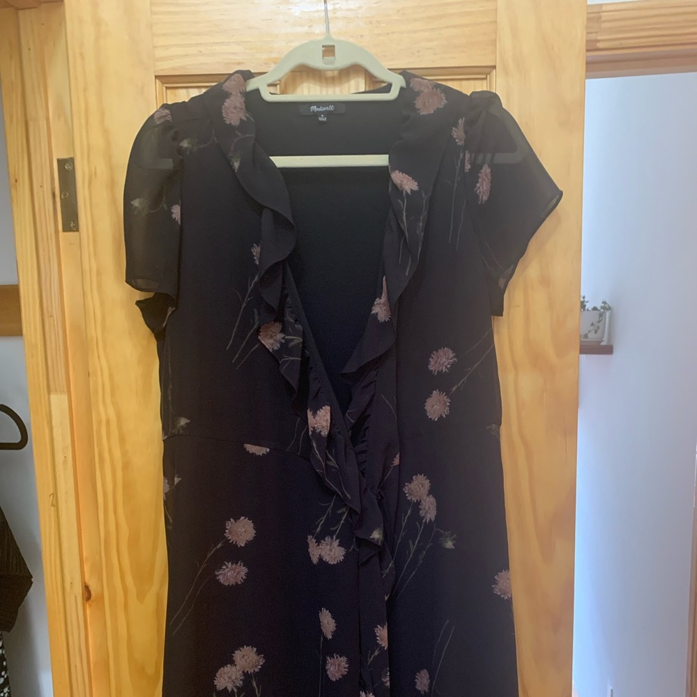 Madewell Georgette Ruffle-Wrap Dress - Picture 5 of 5